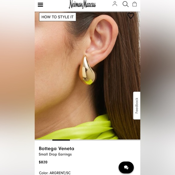 Bottega Veneta Drop Earrings in gold - Picture 10 of 11